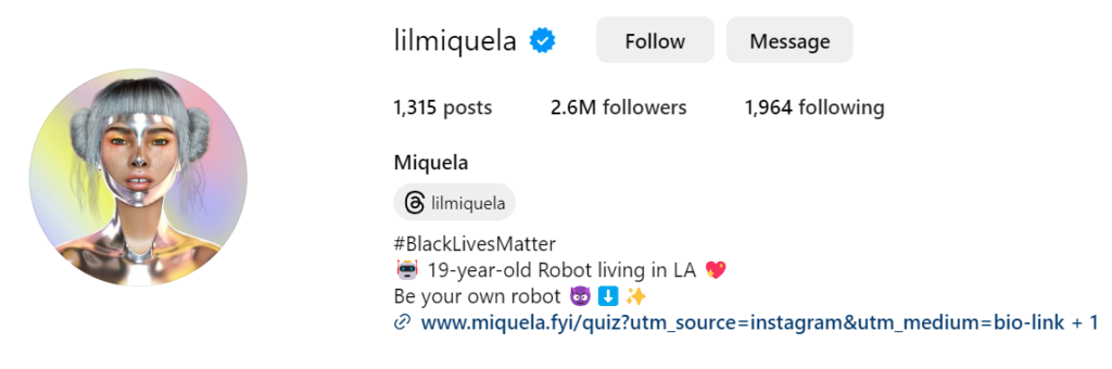 lilmiquela Insta Id Screenshot